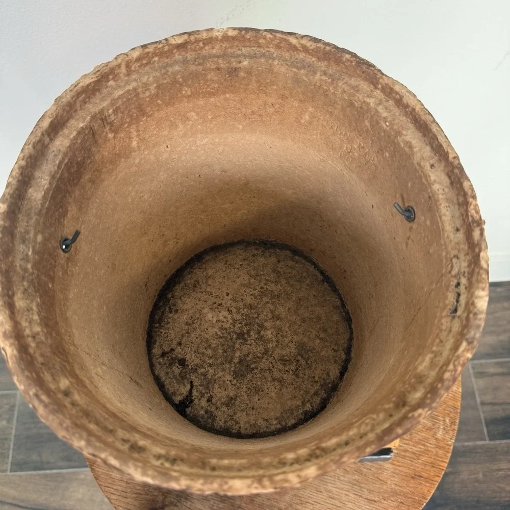 Vintage Formart Paper Mache Fish Bait‎ Pail Worm Bucket Handle and Lid Mid-1900s